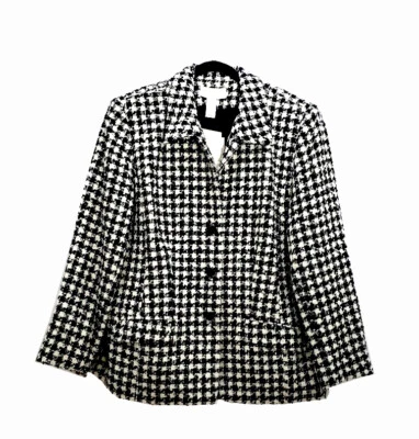 NWT Elizabeth By Liz Claiborne Black & White Checks Women's Plus Size 16  - Image 1 of 4