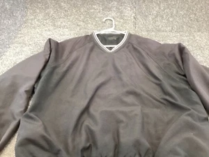 PGA TOUR Pullover Jacket Mens Large Windbreaker Shirt Black Long Sleeve V Neck - Picture 1 of 8