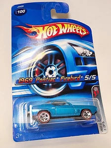 NEW 2006 Hot Wheels Blue 1969 Pontiac Firebird Diecast Car Red Line 5/5 J3426 - Picture 1 of 6