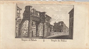 Tempio di Pallade Pallas Temple Roma Italia Orig Copperplate Vasi 1816 - Picture 1 of 1