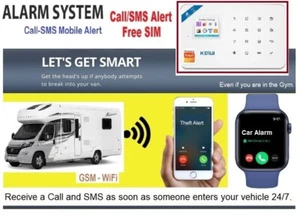 Motorhome-Caravan-Campervan Wireless Alarm Security System Mobile Call/SMS Alert - Picture 1 of 15