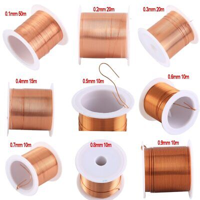 Magnet Wire 0.1-0.9mm Enameled Coppers 10-50M Coil Winding And Crafts • 4.28£