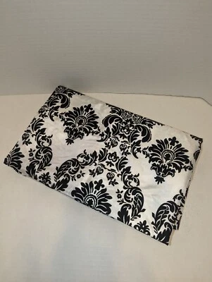 Tela de tafetán damasco flocado blanco negro 2+ yardas 76" X 58" Foto 1 de 4