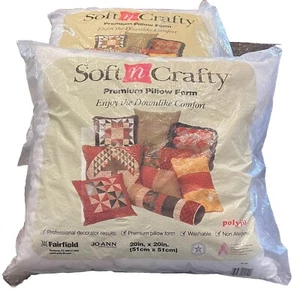 Soft n Crafty Decorative Poly-fil Square Pillow Form Insert 20" x 20" (2 Pack) - Picture 1 of 3
