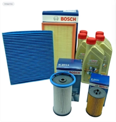 KIT TAGLIANDO 4 FILTRI BOSCH 5 LT OLIO CASTROL EDGE 5W30 VW GOLF VII 7 1.6 TDI  - Image 1 of 4