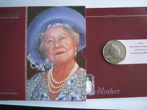 2000 Queen Elizabeth The Queen Mother 100th Birthday £5 Five Pounds B UNC pack - Bild 1 von 3