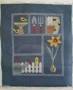 Kathy Schenkel Garden Sampler Needlepoint Canvas Hand Painted 18 Count - Picture 1 of 6