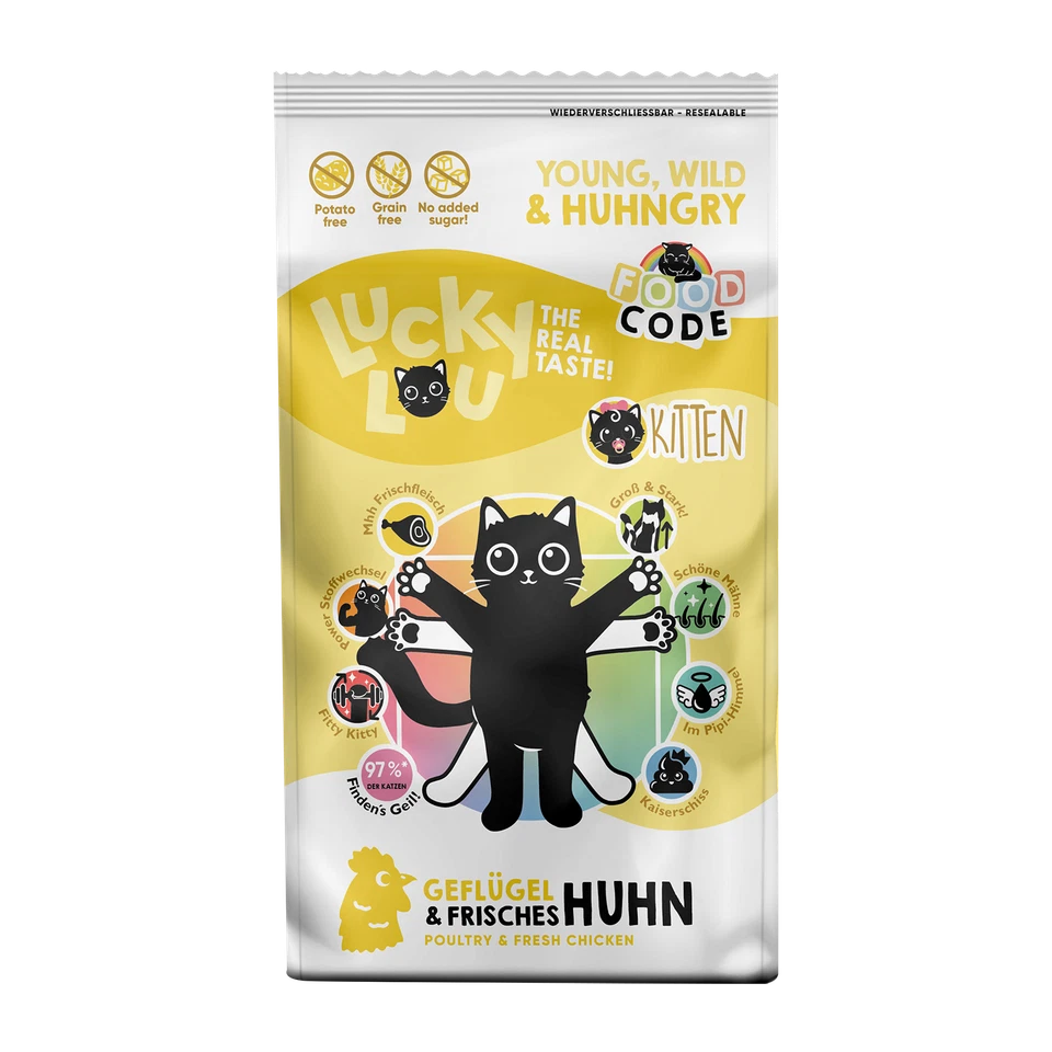 Lucky Lou Adult Geflügel & Huhn Katzen Katzenfutter Trockenfutter Futter 1,7kg