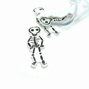 1, 4 or 20 BULK pcs White and Black Crayon Skeleton Charm-US Seller-WH1438 - Picture 1 of 5