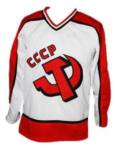 Any Name Number Russia CCCP Retro Custom Hockey Jersey Makarov White