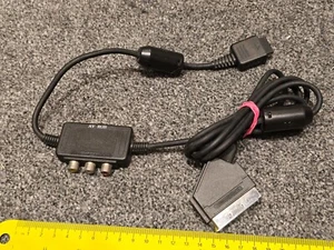 SONY PLAYSTATION 1 2 PS1 PS2 PS3 RGB SCART TV CABLE LEAD G-CON AV PORTS ADAPTER - Picture 1 of 5