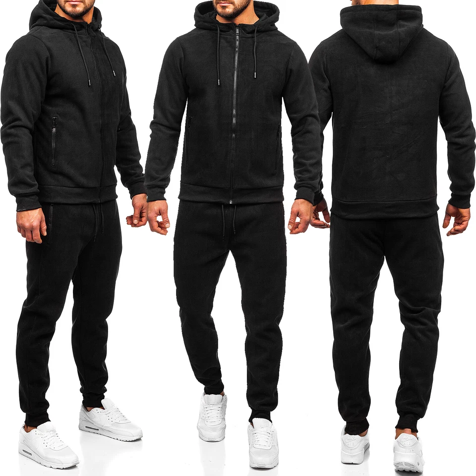 Trainingsanzug Kapuzenpullover Jogginganzug Laufhose Basic Herren BOLF Unifarben