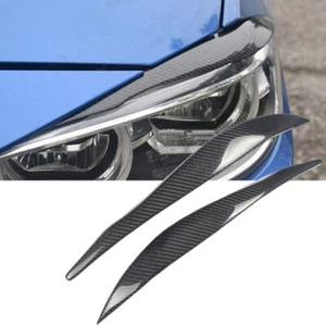 Carbon Fiber Headlight Cover Eyebrow Eyelid Trim Sticker Fit For BMW F30 F35 14+ - Imagen 1 de 10
