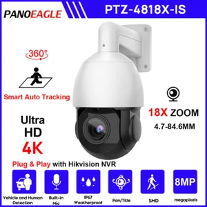 Cámara IP 4K 8MP compatible con Hik HD PTZ 18X zoom audio bidireccional IR 50M POE EE. UU. - Imagen 1 de 19