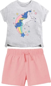 Girl Summer Short Set Cotton Outfits Short Sleeve Tee T Shirt Tank Top 2T or 6T - Picture 1 of 10
