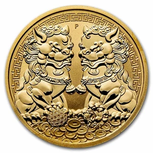 2021 Australia 1 oz Gold Double Pixiu BU - Picture 1 of 4