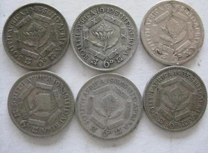 Sudáfrica SAR 7 6d 1933,34,35,36,42,43 F-VF .4368 ASW #89 - Imagen 1 de 2
