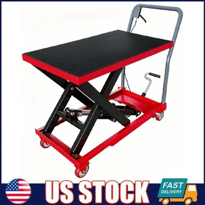 330lbs Hydraulic Lift Table Cart ,Single Scissor Lift Table 28.5" Lifting Height - Image 1 of 4
