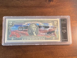 Bradford Exchange 2 Dollar Bill Uncirculated Arkansas Hot Springs National Park - Picture 1 of 2