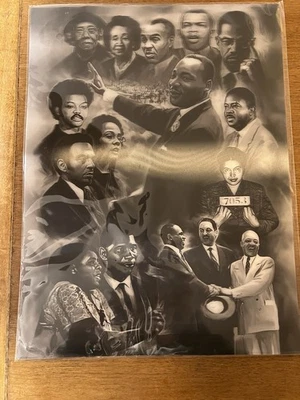 Civil Rights Tribute Holographic Poster- Foil Art Print- Black History Artwork  - Image 1 of 4
