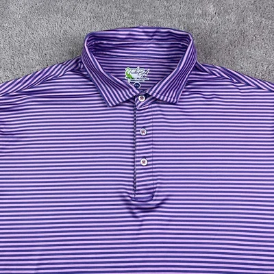 Camisa polo masculina Tailorbyrd 2XL XXL rosa listras roxas desempenho golfe stretch - Imagem 1 de 4