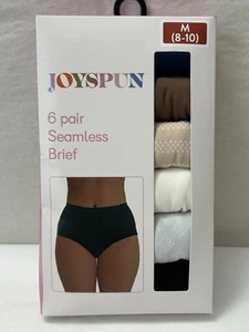 New JOYSPUN Womens 6 pair Seamless Briefs Underwear Panties Size MEDIUM (8-10) - Picture 1 of 3