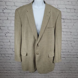 Jos A Bank Beige Silk & Wool Tailored Fit Travelers Collection Blazer Size 52L - Picture 1 of 15