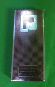 paco rabanne eau de metal 100 ml / 3,4 fl oz fuori produzione EDT raro vintage unisex - Foto 1 di 14