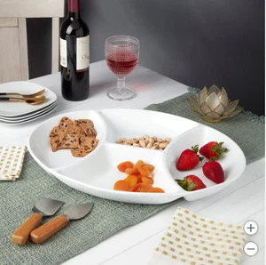 Denmark Stoneware 4-Section Serving Tray - Microwave and Dishwasher Safe - Picture 1 of 5