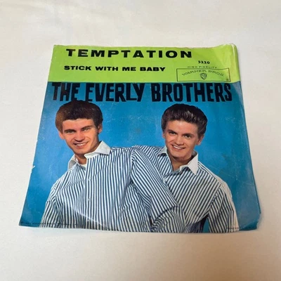 The Everly Brothers Temptation Stick With Me Baby 45 RPM Vinyl Record - Image 1 of 3