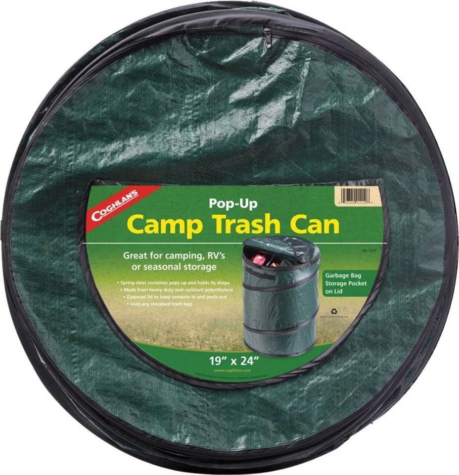 Coghlans 1219 Camping Trash Can, Spring-Loaded Pop-Up, 19 x 24-In.