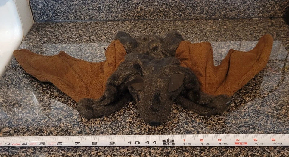 Folkmanis Brown Bat Hand Puppet Plush Brown 25" Wing Span Realistic- VGC - Image 1 of 4