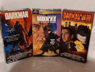 DARKMAN 1 2 3 VHS Video Tape Lot Complete Trilogy Set I II III Foto 1 de 3