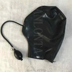 Unisex Sexy Handmade Black Latex Hood | Exotic Mask with Back Zipper Gag M - Picture 1 of 2