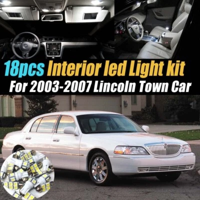 Kit de lâmpada LED interior de carro super branco 18 peças para carro Lincoln Town 2003-2007 - Imagem 1 de 4