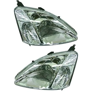 Left & Right Pair Halogen Headlight Set For 2002-2003 Honda Civic  - Picture 1 of 12