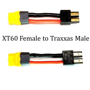 RCP (2) XT60 FEMALE TO FITS TRX MALE SINGLE ADAPTERS 12 awg wire - Picture 1 of 9