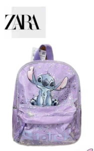 ZARA Lilo & Stitch Purple Vinyl Mini Glitter BACKPACK TOTE BAG - Lavendar - Bild 1 von 7