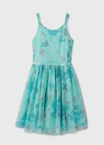 Zenzi Girls Floral Print Special Occasion Dress in Aqua Size XS (4-5) - Picture 1 of 5