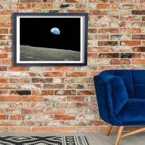 NASA - Apollo 8 Dec 24 Earthrise Wandbild Poster Druck - Bild 1 von 12