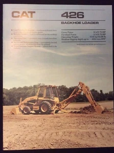 Caterpillar 426 Backhoe Loader Spec Sheet Brochure - Picture 1 of 2