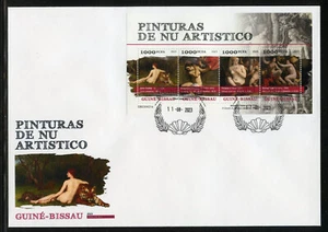 GUINEA-BISSAU 2023 ARTISTS NUDE PAINTINGS SHEET FIRST DAY COVER - Picture 1 of 1