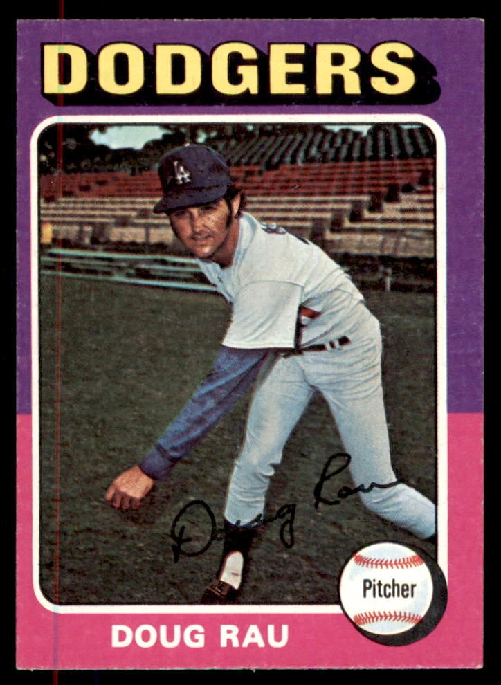 1975 Topps Mini Doug Rau #269 Los Angeles Dodgers
