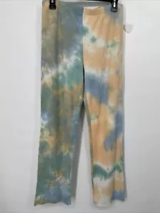 BP Women's Size S Waffle Knit Tie Dye Pants Blue Beige, NWT - Picture 1 of 5