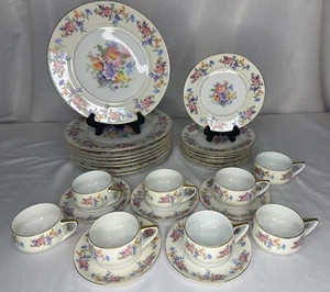 8 Posti Boemia Ceramica Cina "Floradora" Cecoslovacchia, 29 Pezzi - Foto 1 di 23