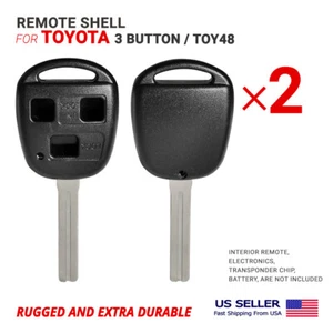 2X Remote Head Key Shell Case for Toyota 3 Button With Blade TOY48 (Clip-on) - Picture 1 of 2