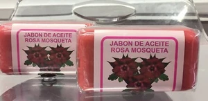 2 NUEVO JABON DE ACEITE ROSA MOSQUETA, HAGEBUTTENÖLSEIFE VITAMIN E & A - Bild 1 von 4