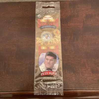 Golden Baseball Legends 24KT Chapado en Oro Colorido Cuarto Pete Rose Nuevo Sellado Foto 1 de 4