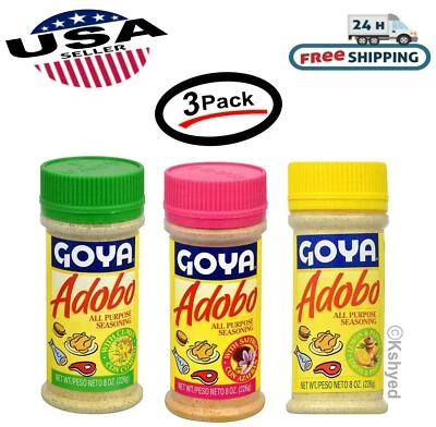 (pacote com 3) Goya Adobo tempero para todos os fins pacote combo de 8 oz com frete grátis - Imagem 1 de 4