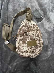 East West U.S.A. Tactical Sling Bag Biege Digital Camo Crossbody Trail Utility - Imagen 1 de 14